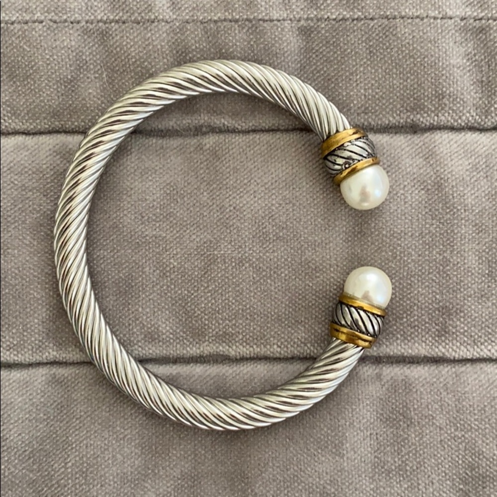 Braided Sterling Silver & Pearl Bracelet
